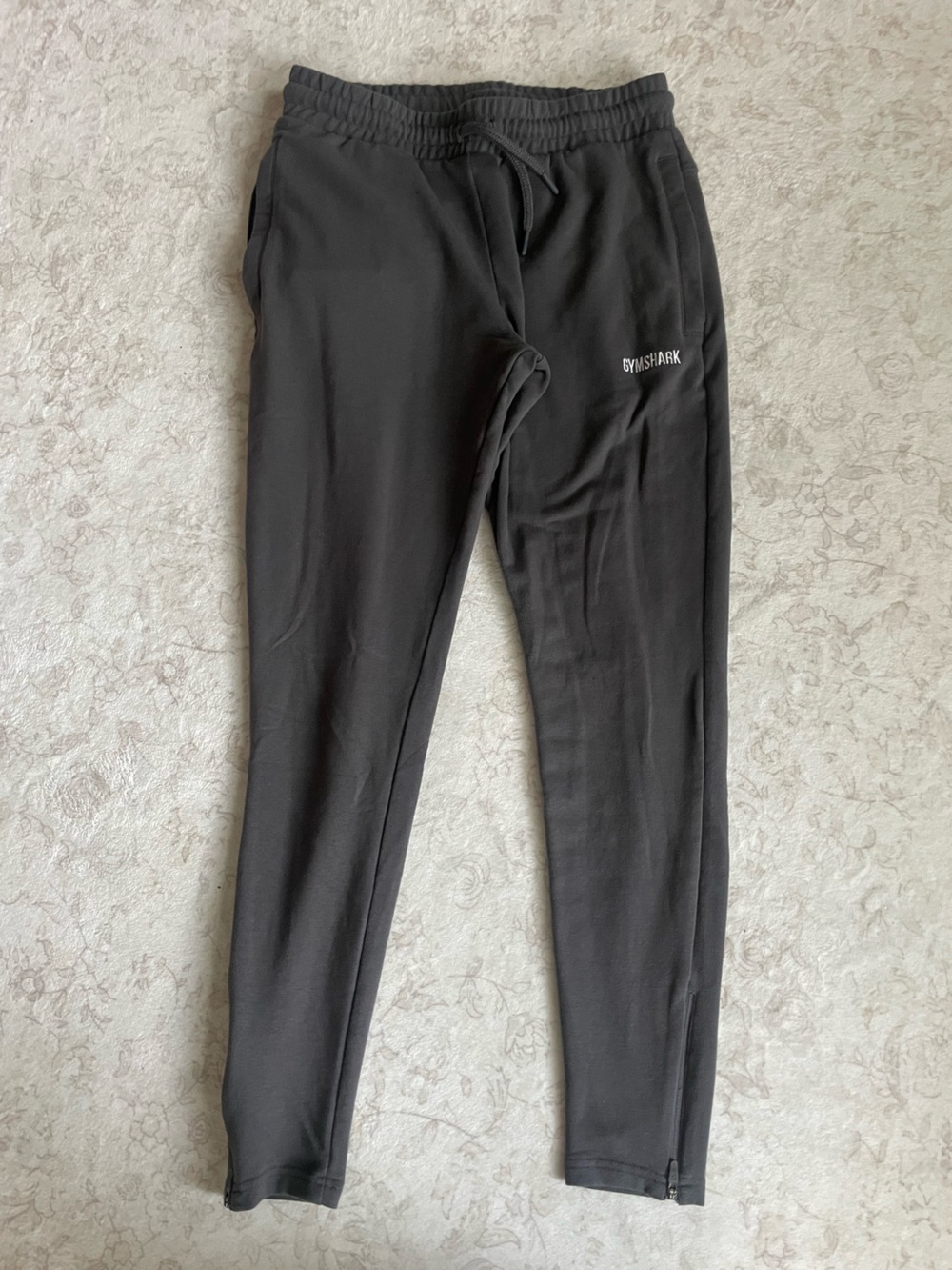 Gymshark Grey Men's Slim Joggers with Embroidered Logo
